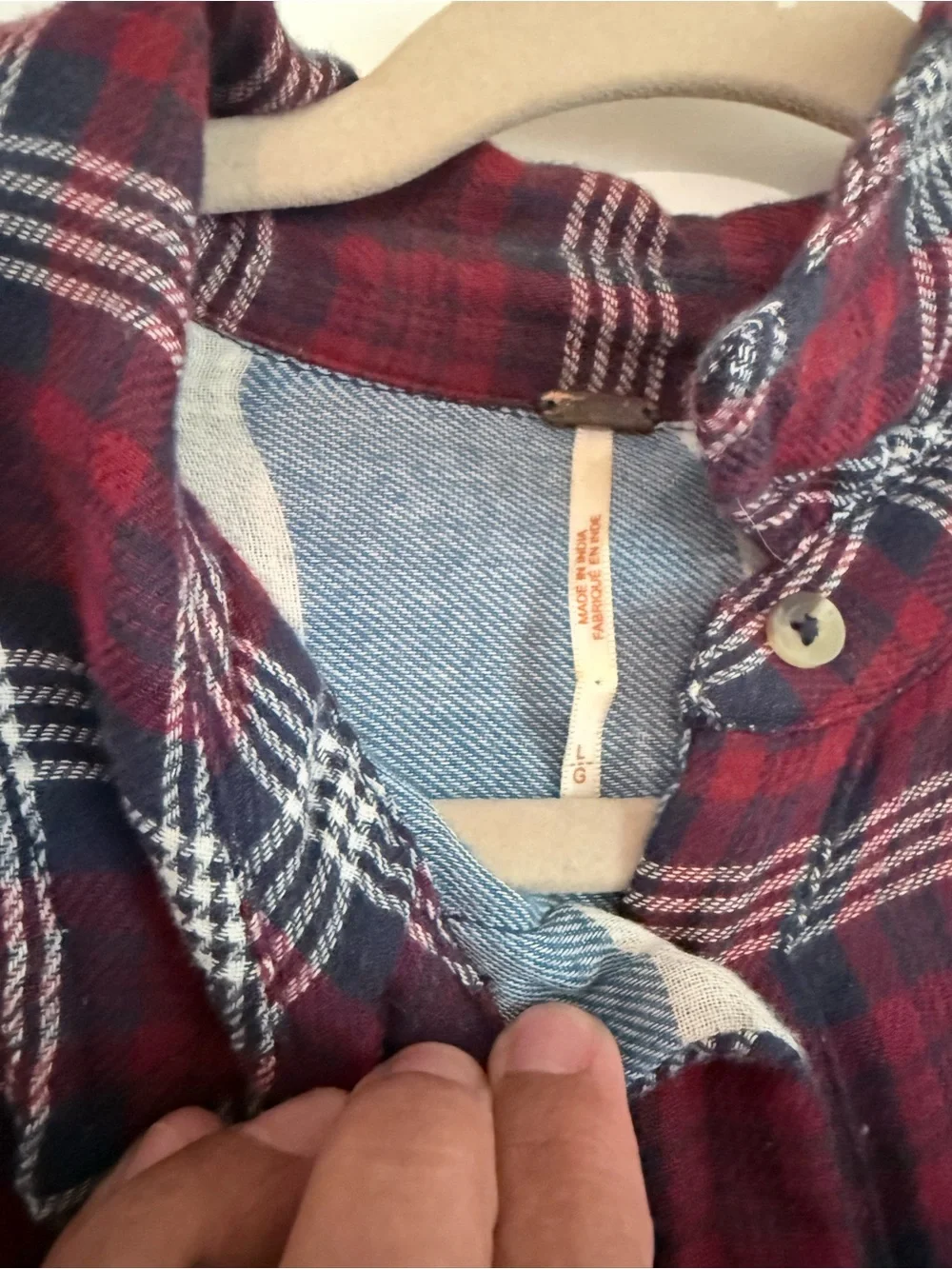 Free People Downtown Romance Embellished Plaid Button Down Shirt